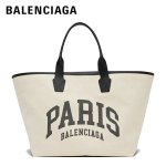 BALENCIAGA代引 PARIS トートバッグ 大容量 ボストン ホワイト キャンバス レザー 革 メンズ レディース カバン  689271 2AABU 9092