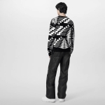 LOUIS VUITTON 長袖トップス プルオーバー 黒 白 ロゴ 1AFAMW