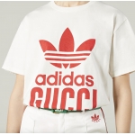 グッチ  adidas×GUCCI コットンジャージー Tシャツ 717422 XJEXI 9095