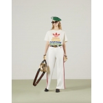 グッチ  adidas×GUCCI コットンジャージー Tシャツ ロゴ 717422 XJEXJ 9095