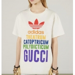 グッチ  adidas×GUCCI コットンジャージー Tシャツ ロゴ 717422 XJEXJ 9095