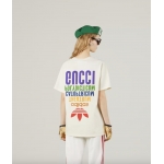 グッチ  adidas×GUCCI コットンジャージー Tシャツ ロゴ 717422 XJEXJ 9095