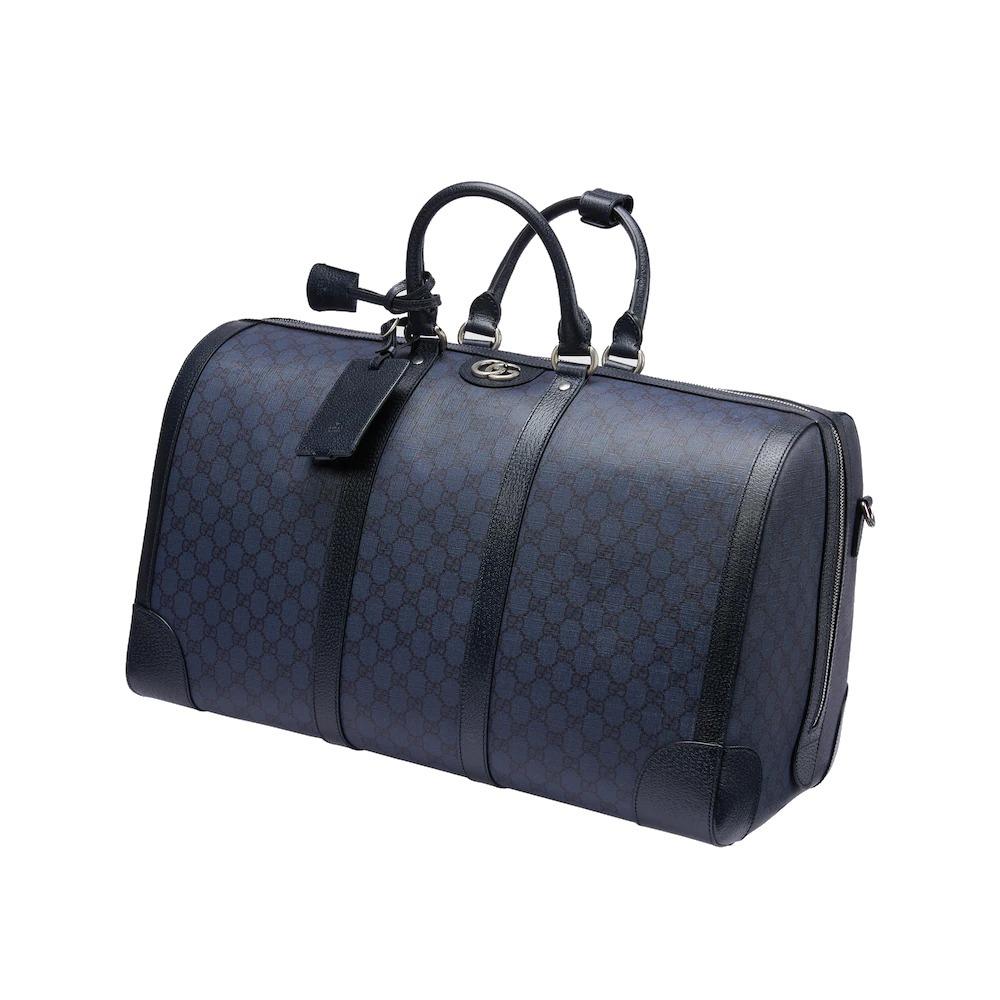 グッチ ラージサイズ ボストンバッグ ネイビー 724612 UULHK 8441