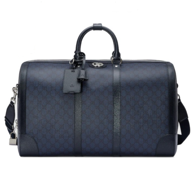 グッチ ラージサイズ ボストンバッグ ネイビー 724612 UULHK 8441