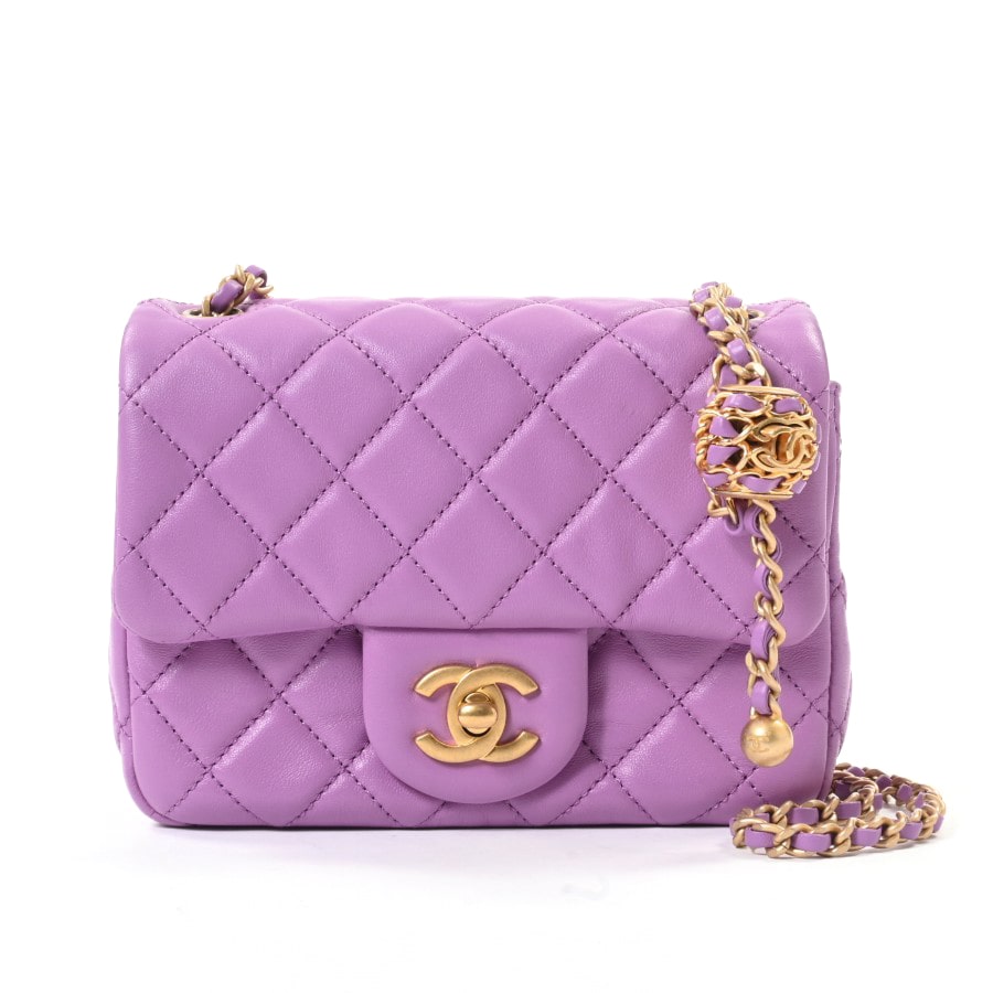 CHANEL CC_ミニフラップバッグ パールクラッシュ スクエア AS1786