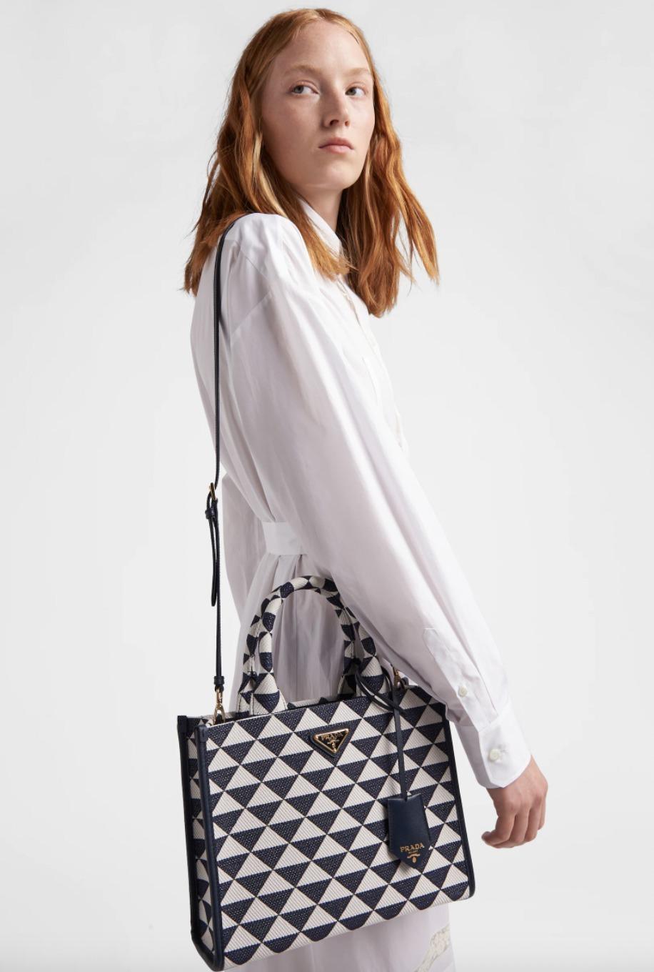 プラダ PRADA シンボル ジャカード スモールハンドバッグ 1BA354_2FKL_F02Z7_V_OOO