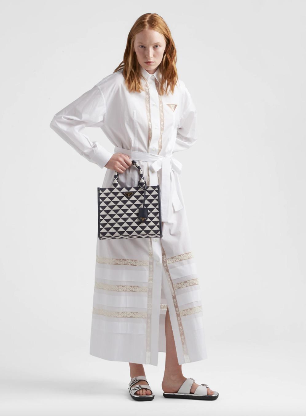 プラダ PRADA シンボル ジャカード スモールハンドバッグ 1BA354_2FKL_F02Z7_V_OOO