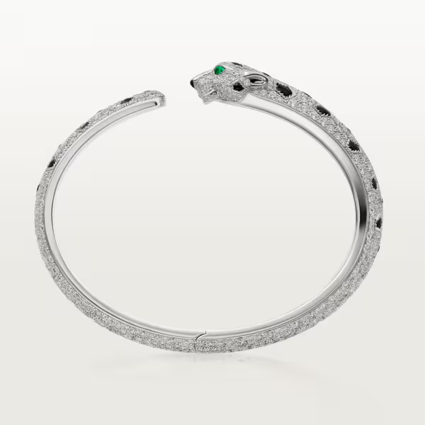 カルティエ パンテール ドゥ カルティエ ブレスレット ホワイトゴールド エメラルド オニキス ダイヤモンド N6717517