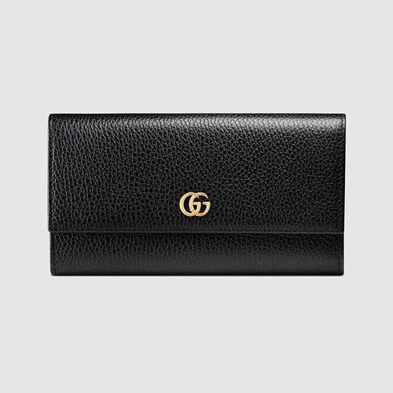 グッチ財布 フラップ長財布 プチマーモント レディース メンズ ブラック 456116 CAO0G 1000