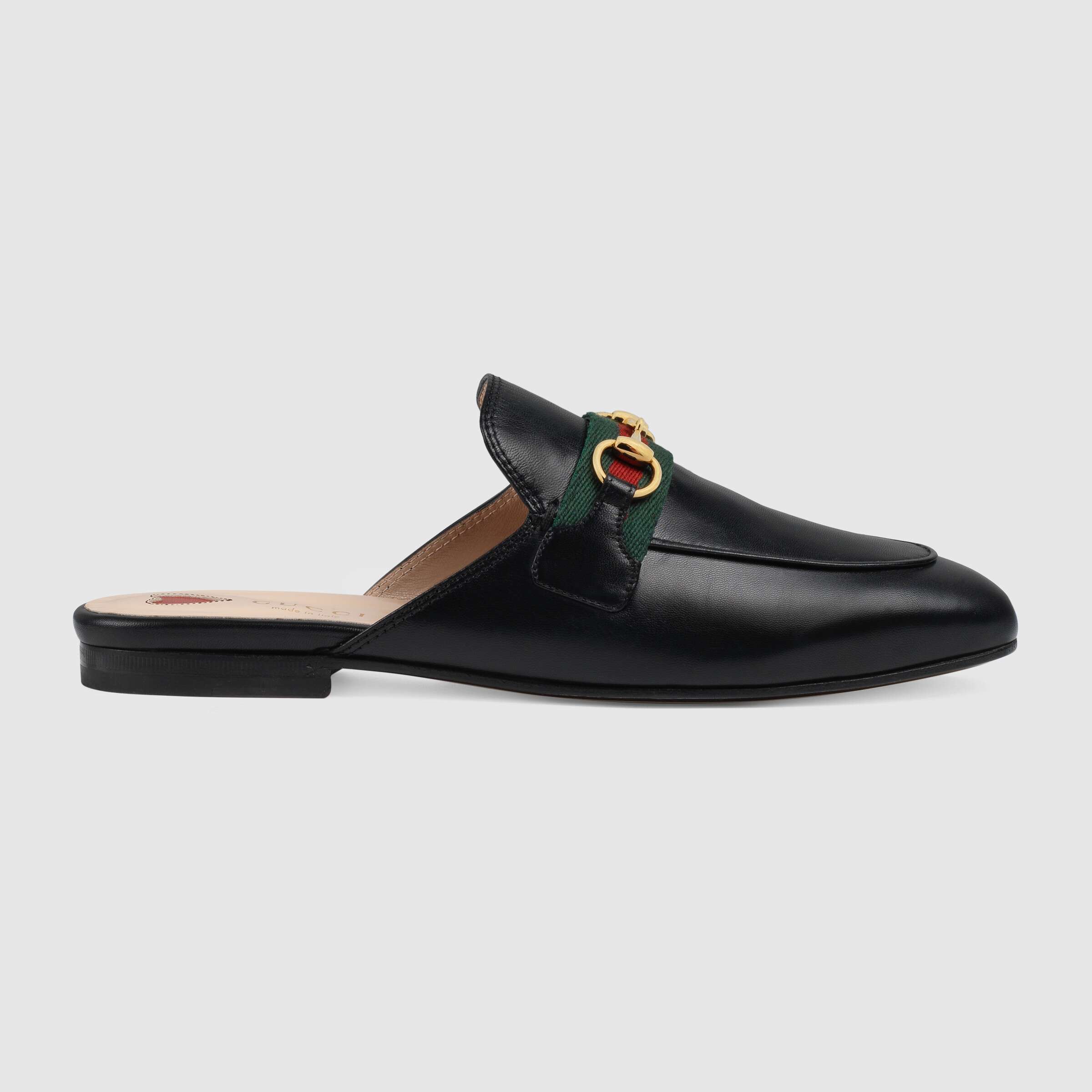 グッチ GUCCI Princetown*ウェブ＆ホースビット付き レザースリッパ 629084 CQXM0 1060