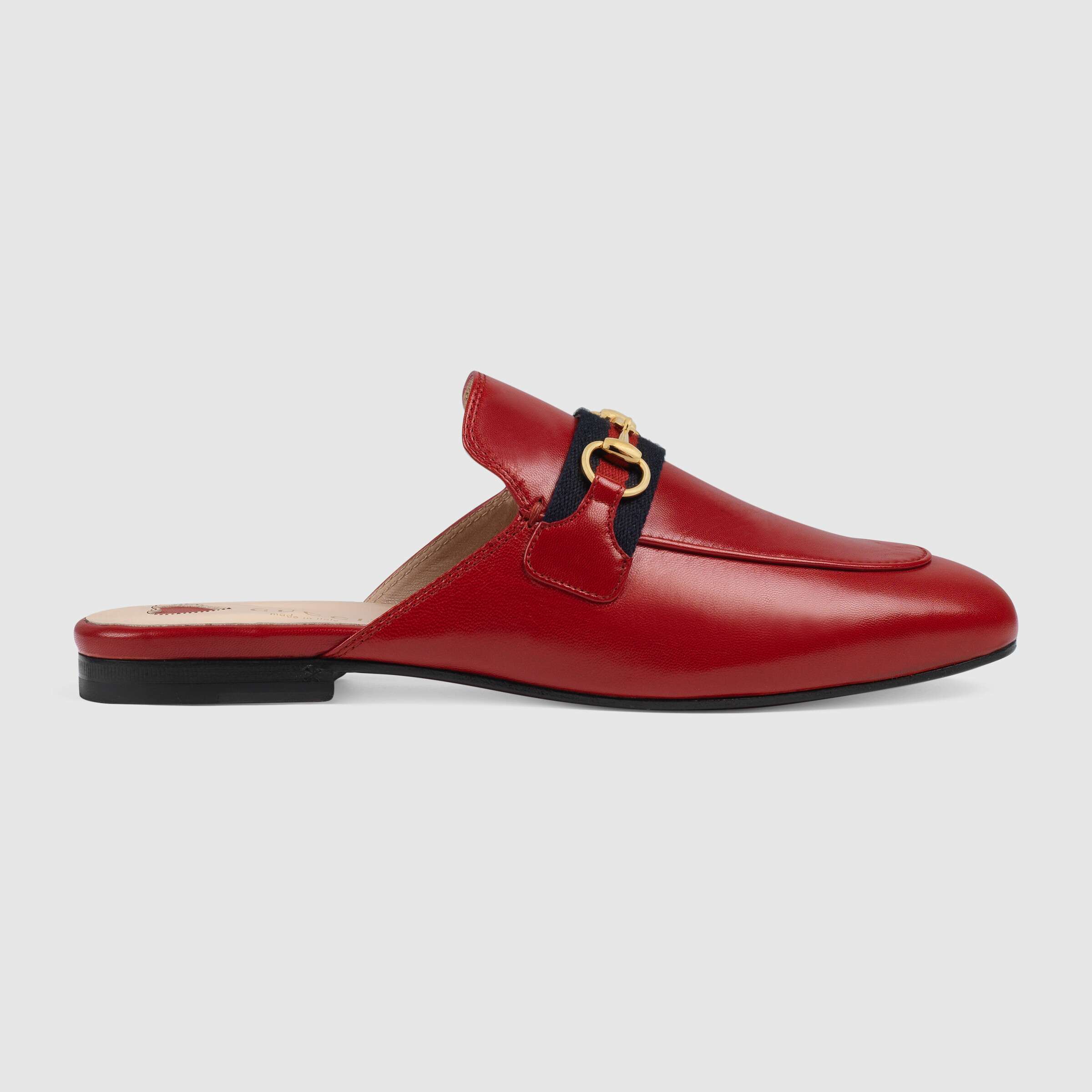 グッチ GUCCI Princetown*ウェブ＆ホースビット付き レザースリッパ 629084 CQXM0 6489