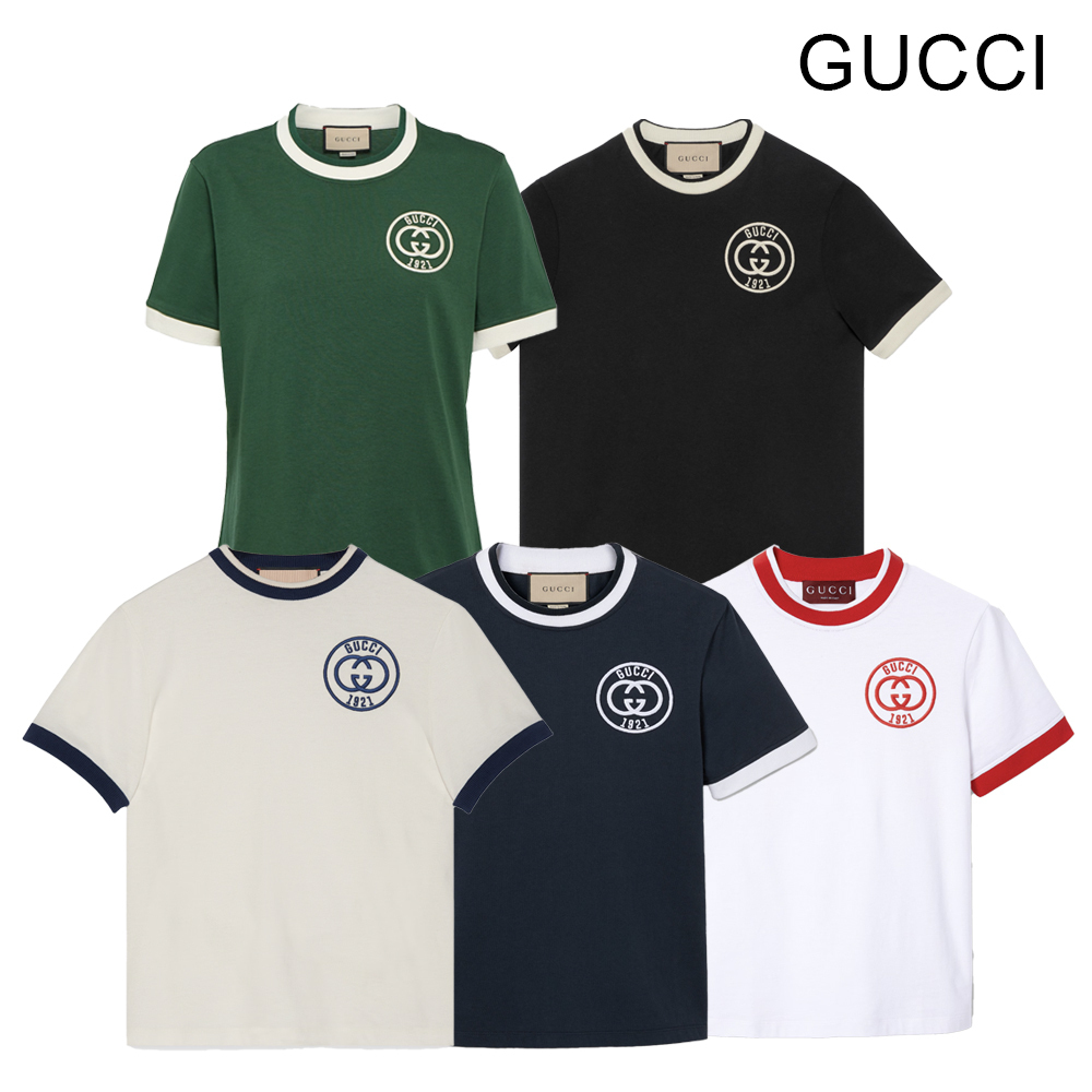 グッチ エンブロイダリー コットンジャージー Tシャツ 756596 XJFV8