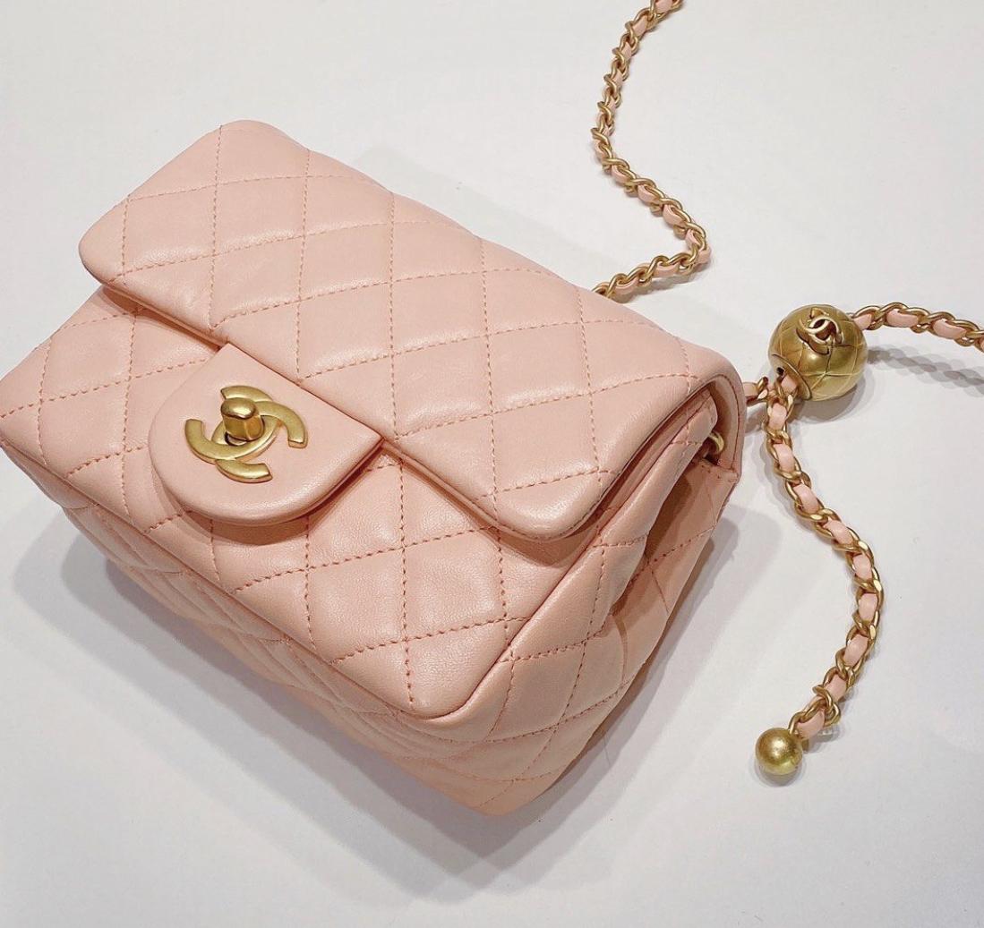 CHANEL CC_ミニフラップバッグ パールクラッシュ スクエア AS1786