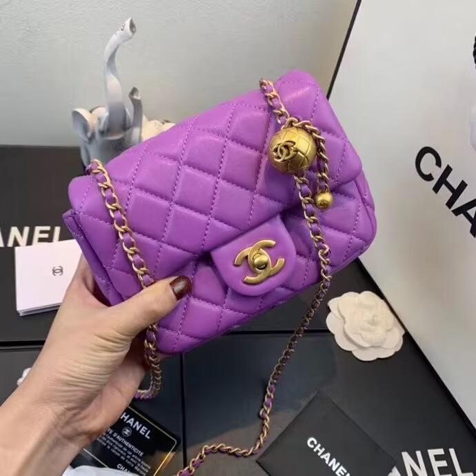 CHANEL CC_ミニフラップバッグ パールクラッシュ スクエア AS1786