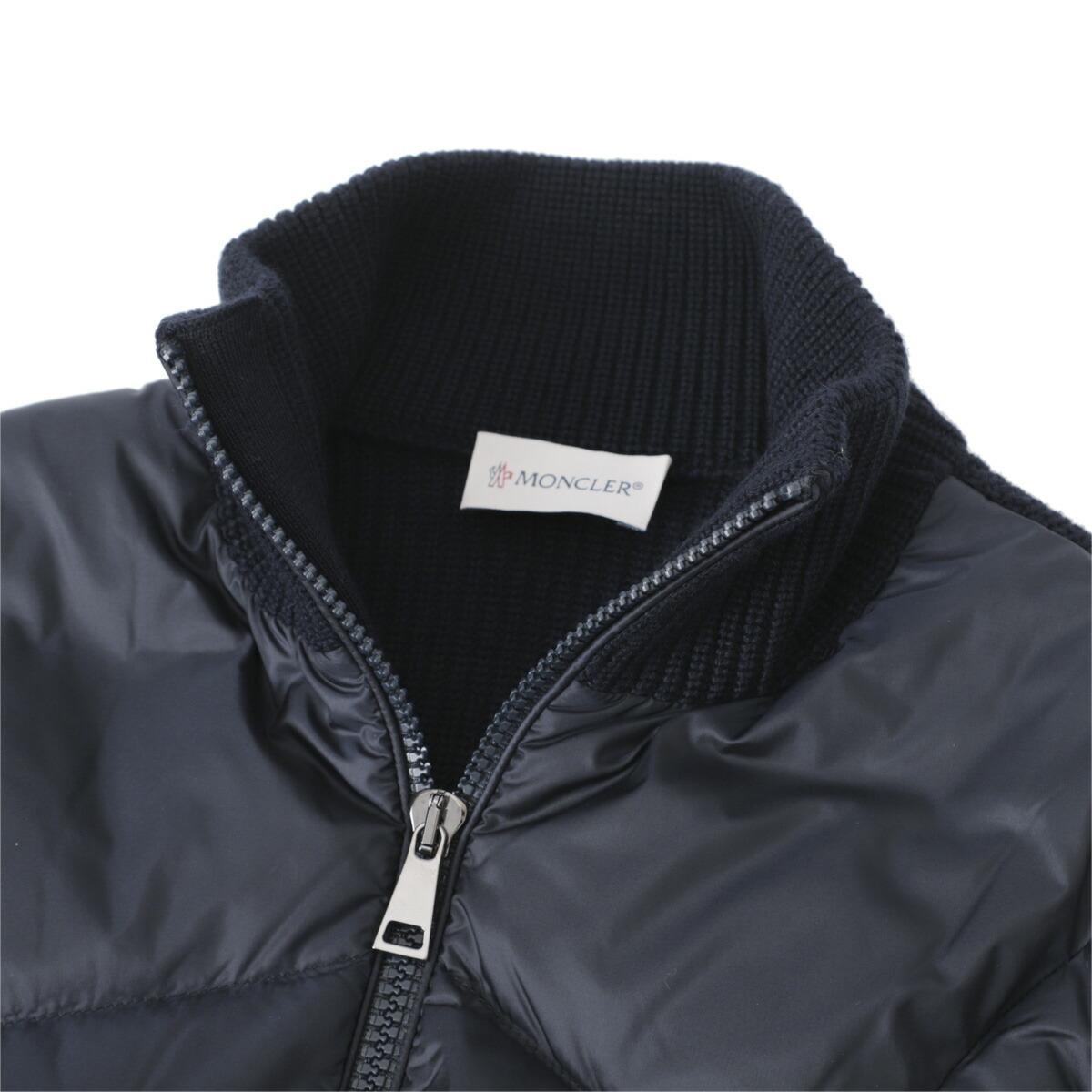 .モンクレール MONCLER ダウン切り替え ジップアップ カーディガン ブルー 9b00001 m1131 742