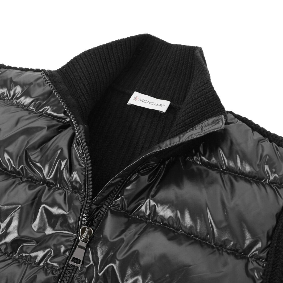 モンクレール MONCLER ダウン切り替え ジップアップ カーディガン ブラック 9b00015 m1241 999