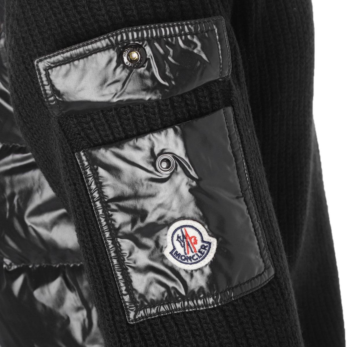 モンクレール MONCLER ダウン切り替え ジップアップ カーディガン ブラック 9b00015 m1241 999
