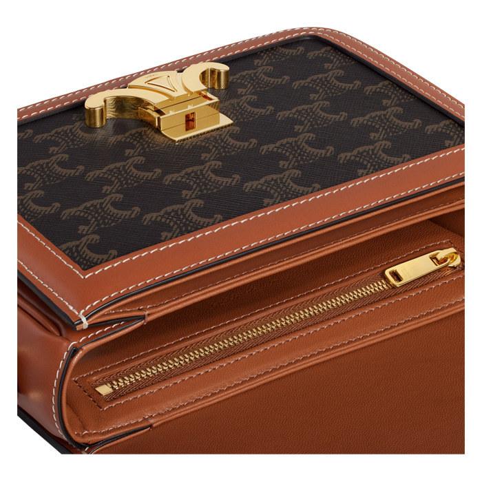 セリーヌ レディース Triomphe ショルダーバッグ ティーン トリオンフ レザー ロゴ ポシェット 188882BZ4.04LU