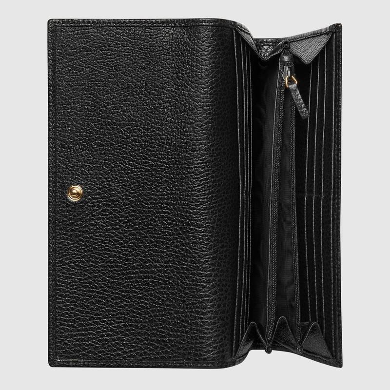 グッチ財布 フラップ長財布 プチマーモント レディース メンズ ブラック 456116 CAO0G 1000