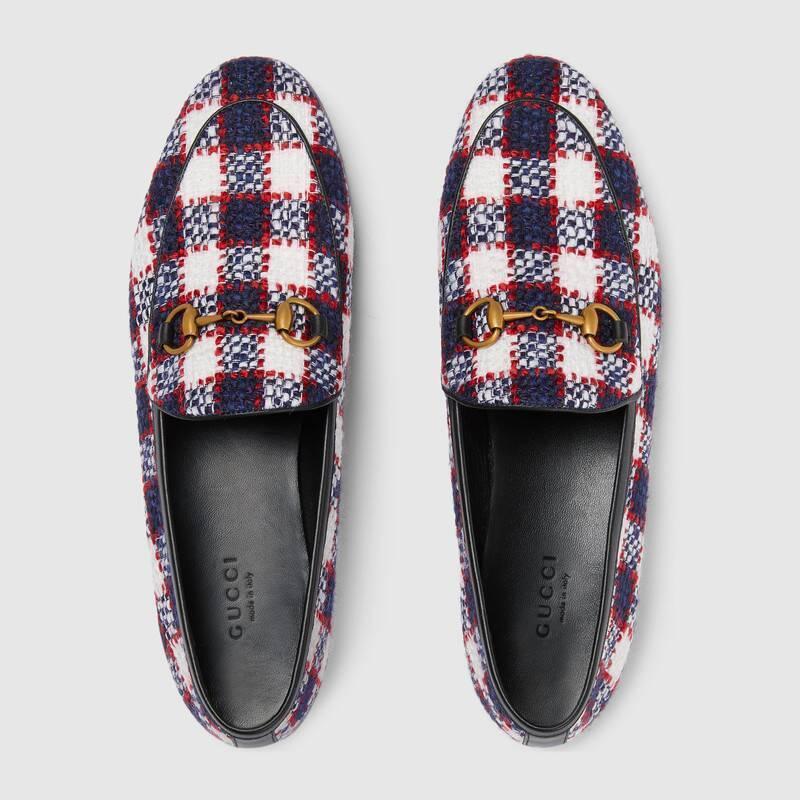 グッチ GUCCI Jordaan☆ホースビット付*チェックツイード ローファー 431467 G2050 9096