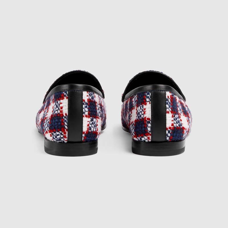グッチ GUCCI Jordaan☆ホースビット付*チェックツイード ローファー 431467 G2050 9096