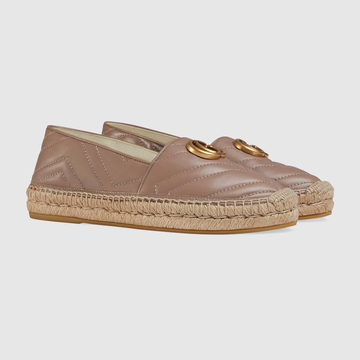 GUCCI グッチ ダブルG付きレザーエスパドリーユ スリッポン ダスティピンク 551890 BKO00 5729