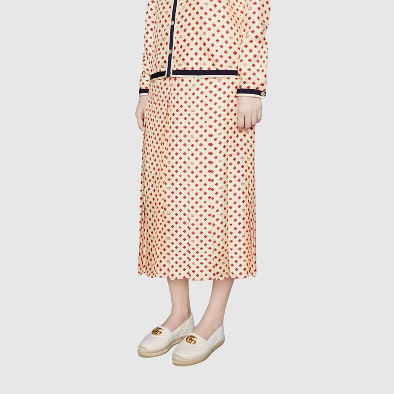 GUCCI代引 グッチ ダブルG付きレザーエスパドリーユ スリッポン ホワイト 551890 BKO00 9014