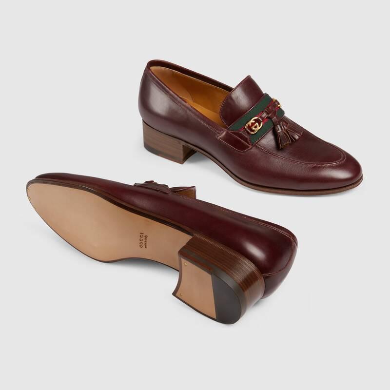 グッチ激安 GUCCI ウェブ＆インターロッキングG タッセルローファー ボルドー 624316 1W610 2066
