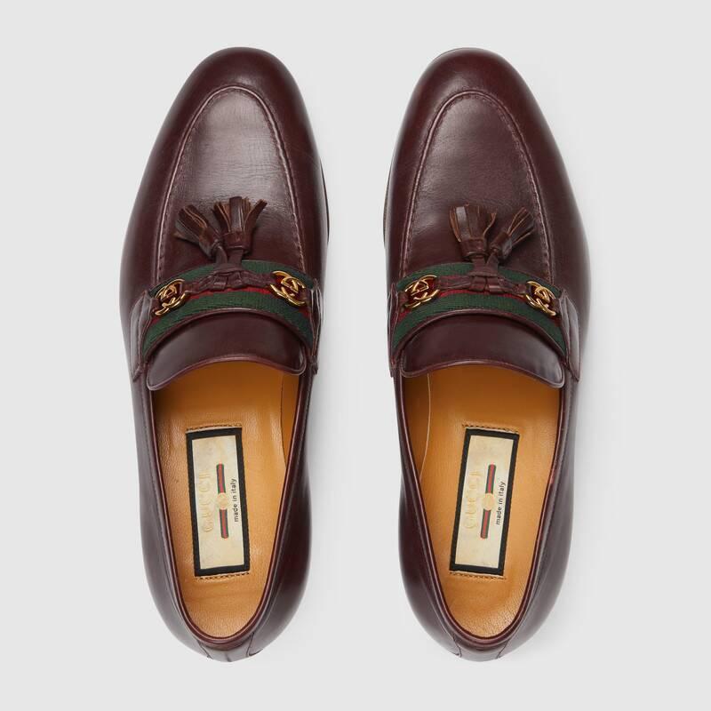 グッチ激安 GUCCI ウェブ＆インターロッキングG タッセルローファー ボルドー 624316 1W610 2066