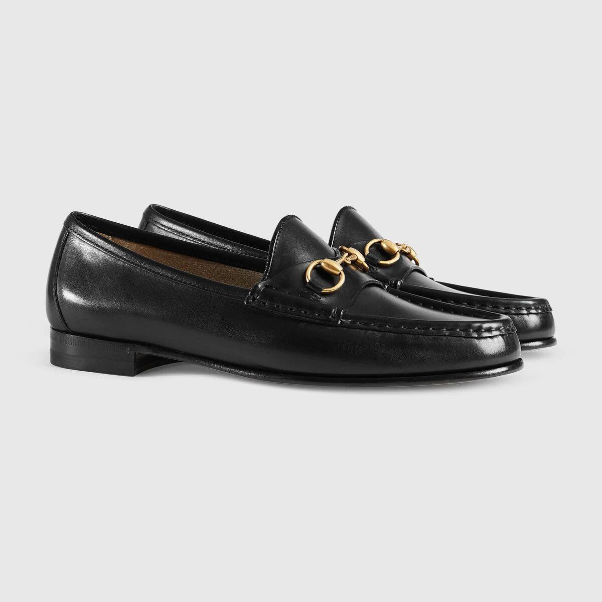 GUCCI 1953 ホースビット装飾 レディース エレガント ローファー 309701BLM001000