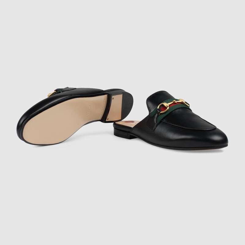 グッチ GUCCI Princetown*ウェブ＆ホースビット付き レザースリッパ 629084 CQXM0 1060
