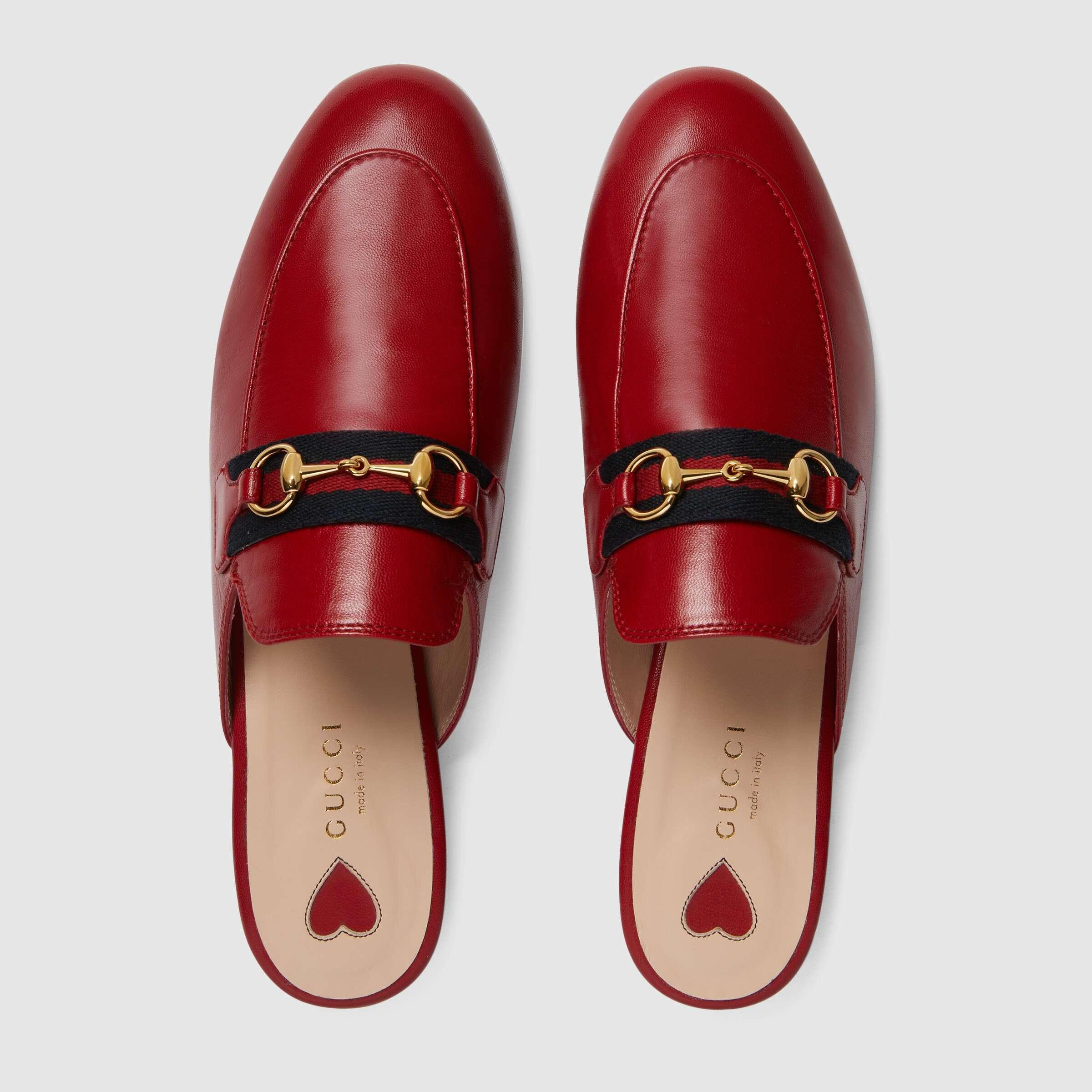 グッチ GUCCI Princetown*ウェブ＆ホースビット付き レザースリッパ 629084 CQXM0 6489