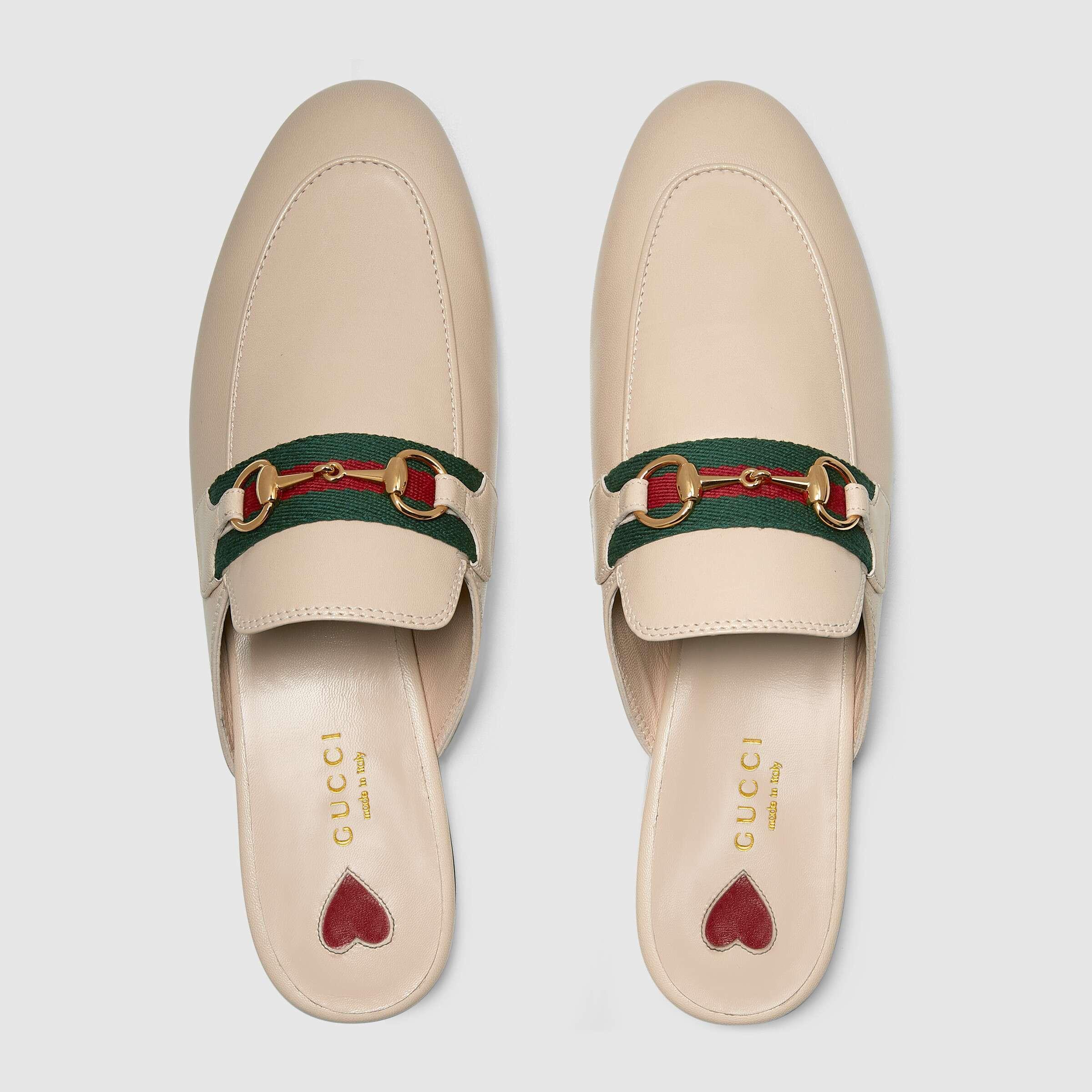 グッチ GUCCI Princetown*ウェブ＆ホースビット付き レザースリッパ 629084 CQXM0 6761