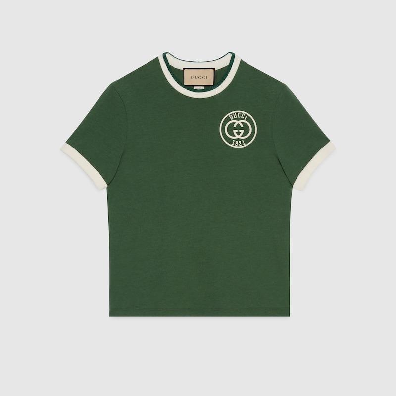 グッチ エンブロイダリー コットンジャージー Tシャツ 756596 XJFV8