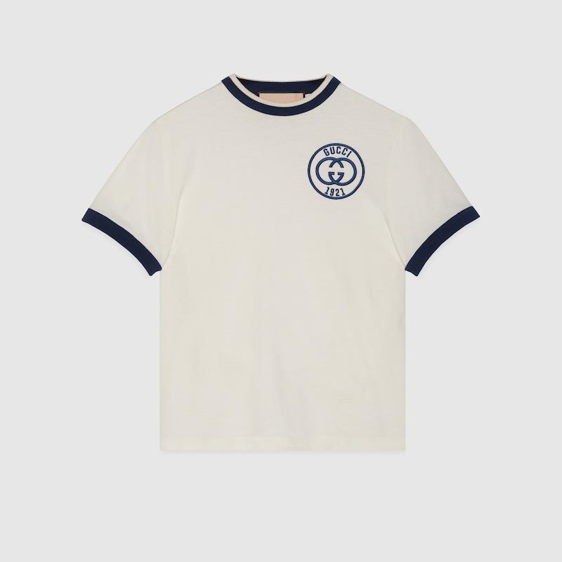 グッチ エンブロイダリー コットンジャージー Tシャツ 756596 XJFV8