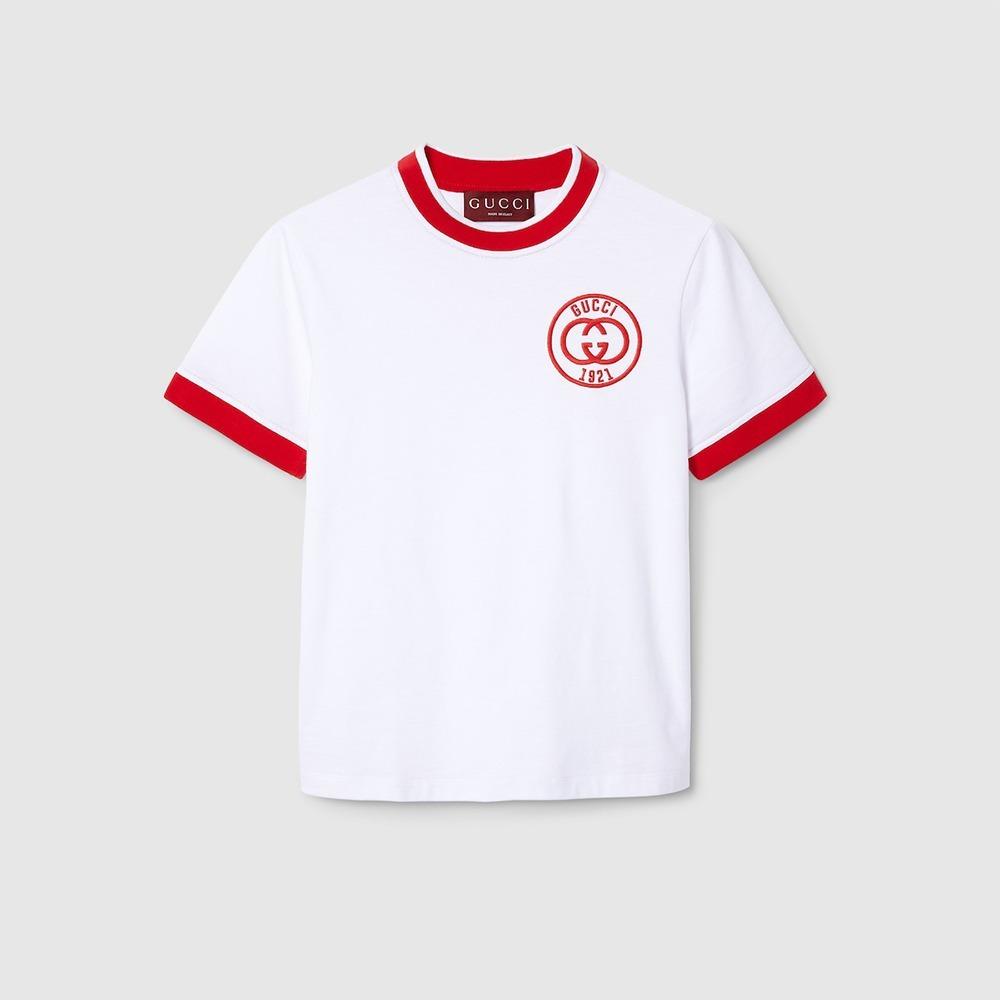 グッチ エンブロイダリー コットンジャージー Tシャツ 756596 XJFV8