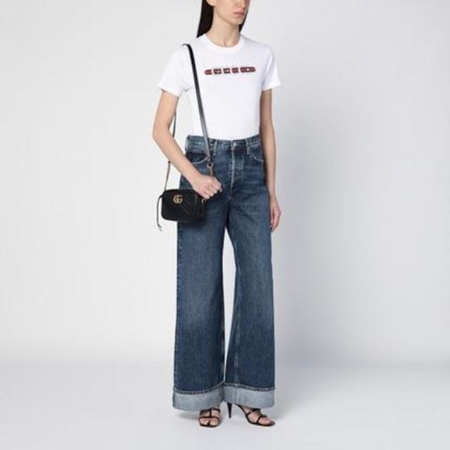 グッチ ロゴディテール ラウンドネック Tシャツ ホワイト 787299 XJGNW 9074