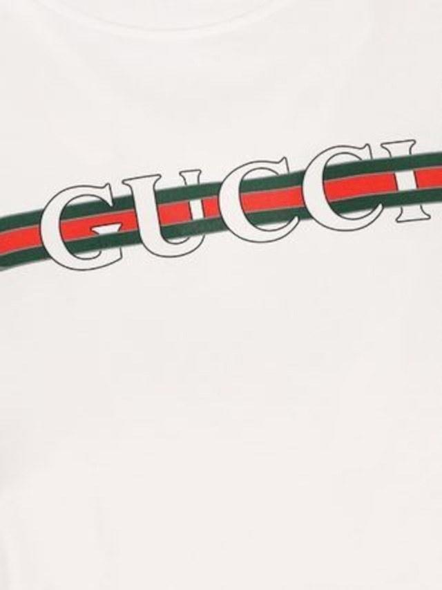 グッチ ロゴディテール ラウンドネック Tシャツ ホワイト 787299 XJGNW 9074