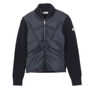 .モンクレール MONCLER ダウン切り替え ジップアップ カーディガン ブルー 9b00001 m1131 742