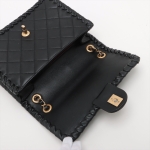 シャネル マトラッセ ラムスキン シングルフラップ ダブルチェーンバッグ ブラック ゴールド金具 AS0507