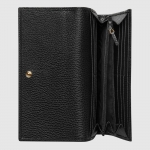 グッチ財布 フラップ長財布 プチマーモント レディース メンズ ブラック 456116 CAO0G 1000