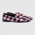 グッチ GUCCI Jordaan☆ホースビット付*チェックツイード ローファー 431467 G2050 9096
