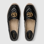 GUCCI グッチ ダブルG付きレザーエスパドリーユ スリッポン ブラック 551890 BKO00 1000