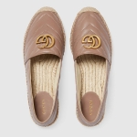 GUCCI グッチ ダブルG付きレザーエスパドリーユ スリッポン ダスティピンク 551890 BKO00 5729