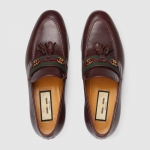 グッチ激安 GUCCI ウェブ＆インターロッキングG タッセルローファー ボルドー 624316 1W610 2066