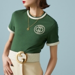グッチ エンブロイダリー コットンジャージー Tシャツ 756596 XJFV8