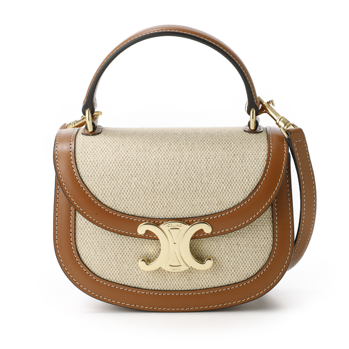 セリーヌ MINI BESACE TRIOMPHE ハンドバッグ 2WAY ショルダーバッグ ベージュ 10k50 2fa3 02nt