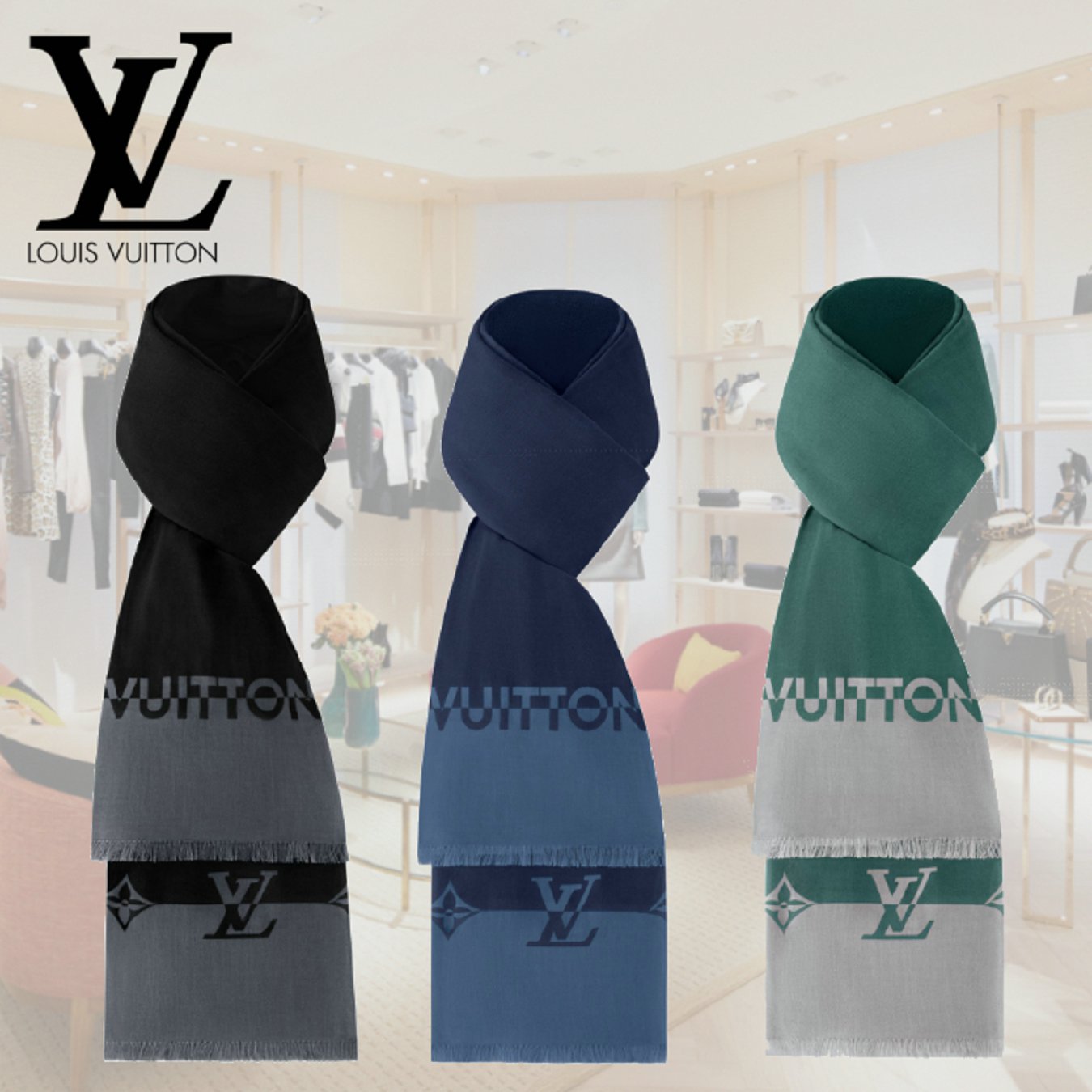 ルイヴィトン  Louis Vuitton グラフィック デュアル ストール M79733 M79913 M79732