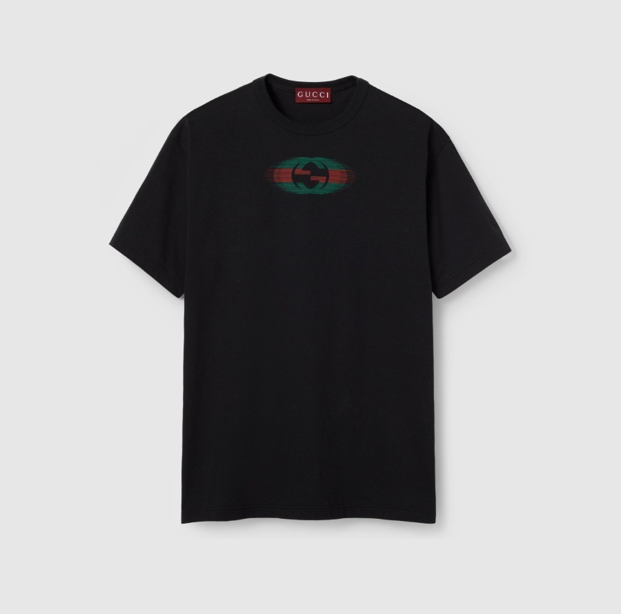 グッチコットンジャージー Tシャツ ブラック  795957 XJGQ5 1152