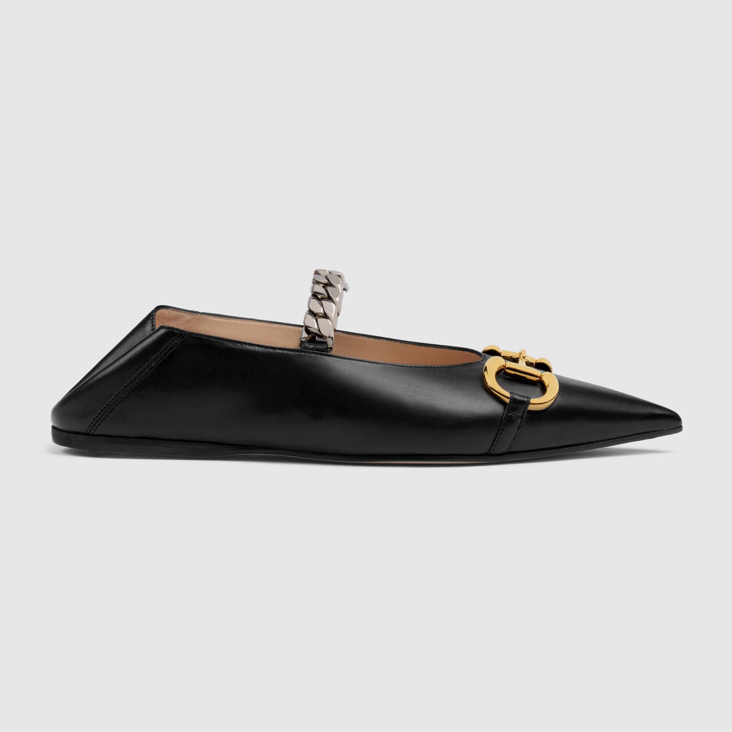 グッチ GUCCI ホースビット付き ウィメンズ フラットバレエシューズ 621161 1RH00 1000